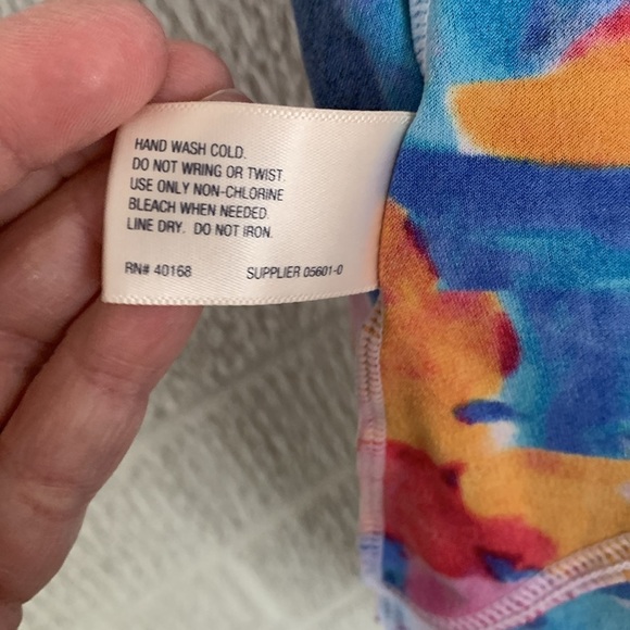 St John's Bay Women's 16 Swim Tankini Bright Floral Fuchsia Turquoise Floral GUC - Picture 9 of 9